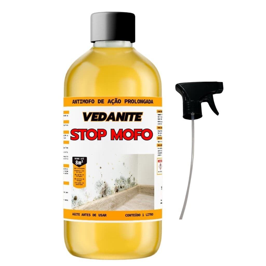 Stop Mofo Vedanite Anti Mofo Parede Teto 1lt + Borrifador