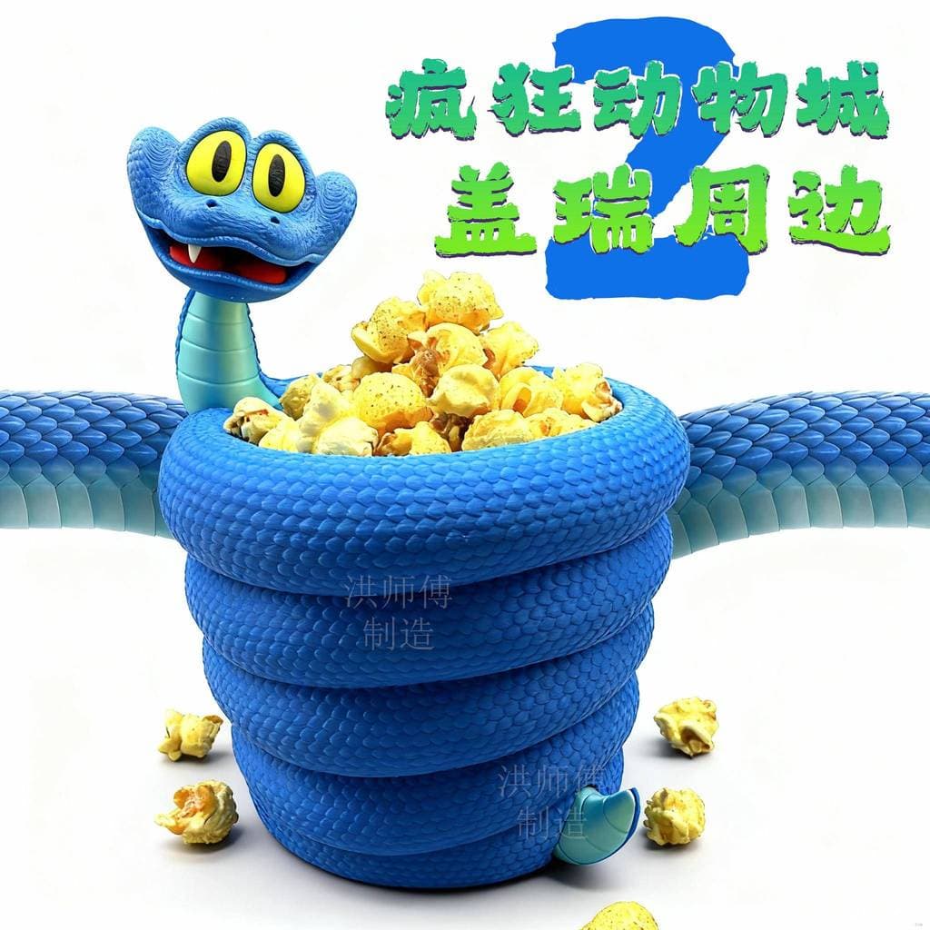 Crazy Animal City 2 Garre Periférico Pipoca Balde Caneta Titular Uma Cobra Balde Multi-Função Impressão 3D Criativo Jogo