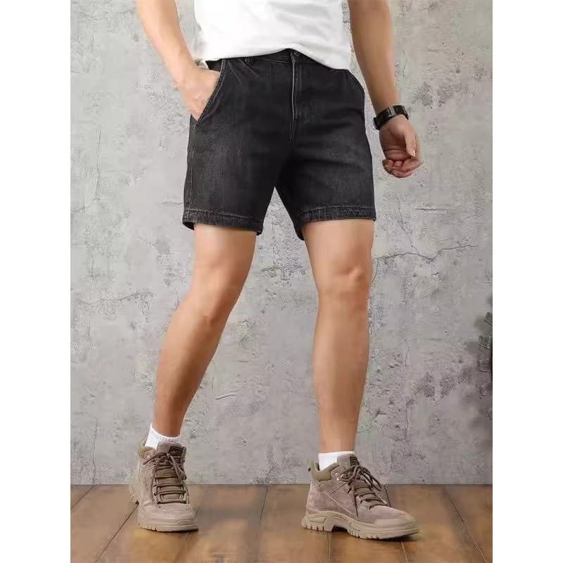 Americano Retro lavado Denim Shorts macacão masculino Street Wear verão estilo fino quarto calças masculinas fino ajuste
