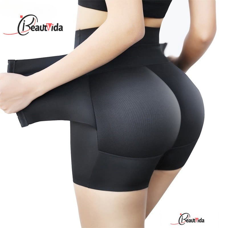 Short Aumenta Calcinha Com Enchimento Bumbum Cintura Alta Cinta Aperta Barriga Sem Costura Calcinha Levanta Bu