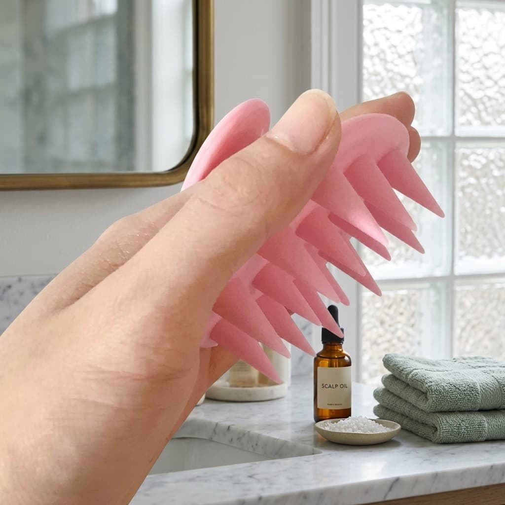 Mini Escova Massageadora De Cabeça Banho Silicone Macio Relaxante Massageador Capilar Distribui Shampoo