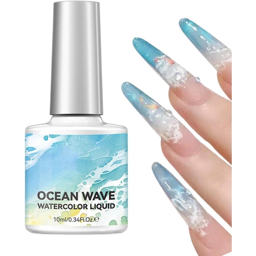 Ñail Árt Gel Gradiente Branco para Unhas – Líquido Gradiente Bolha e Gel Tinta Mármore |   Aquarela líquida para unhas e