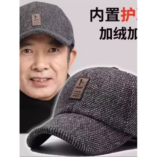 Chapéu masculino inverno de meia-idade idosos engrossado boné de beisebol Casual pai chapéu idosos inverno quente boné d