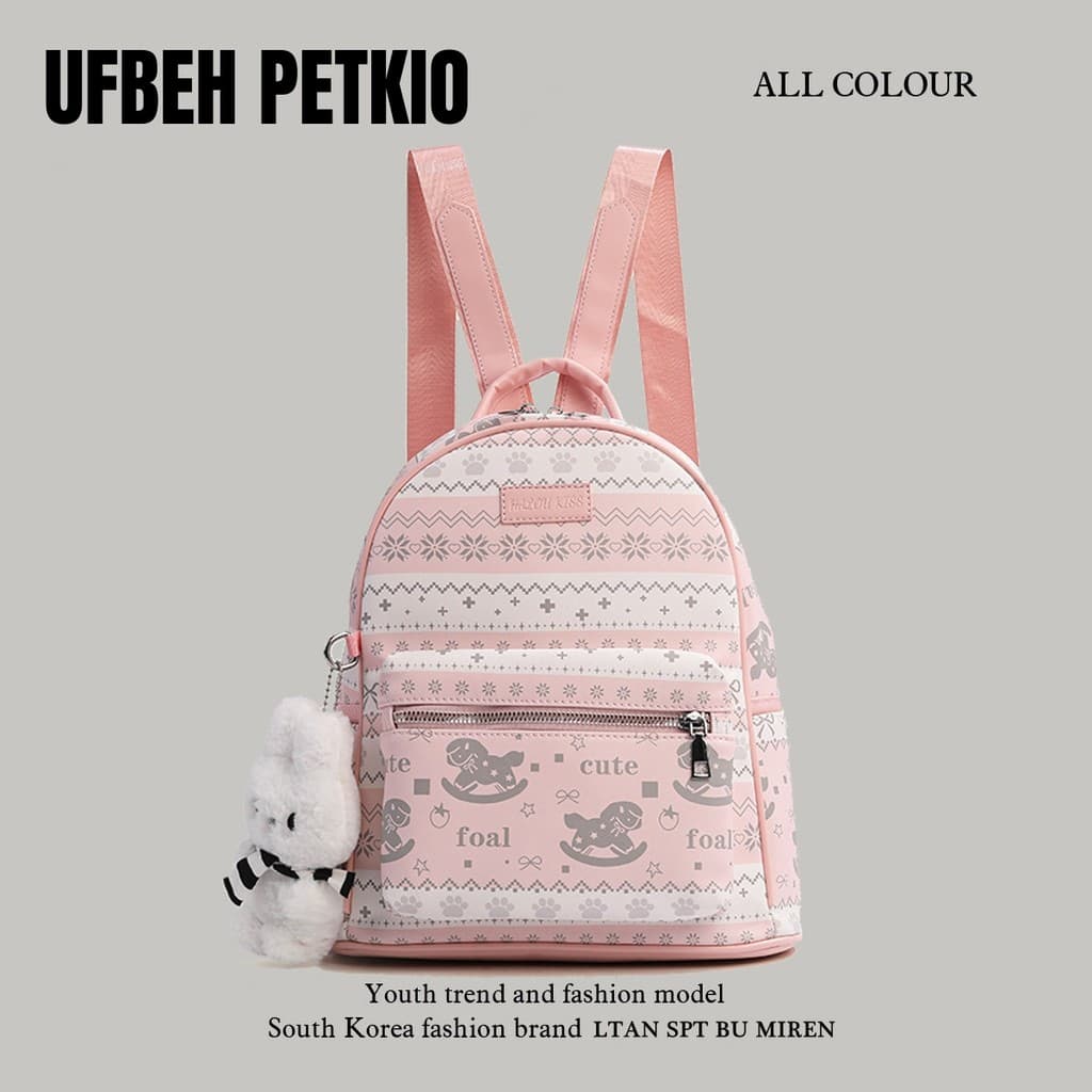 UFBEH PETKIO Phil Island Merry-go-out Mochila All-match Mochila Escolar de Grande Capacidade Mochila Moda Feminina