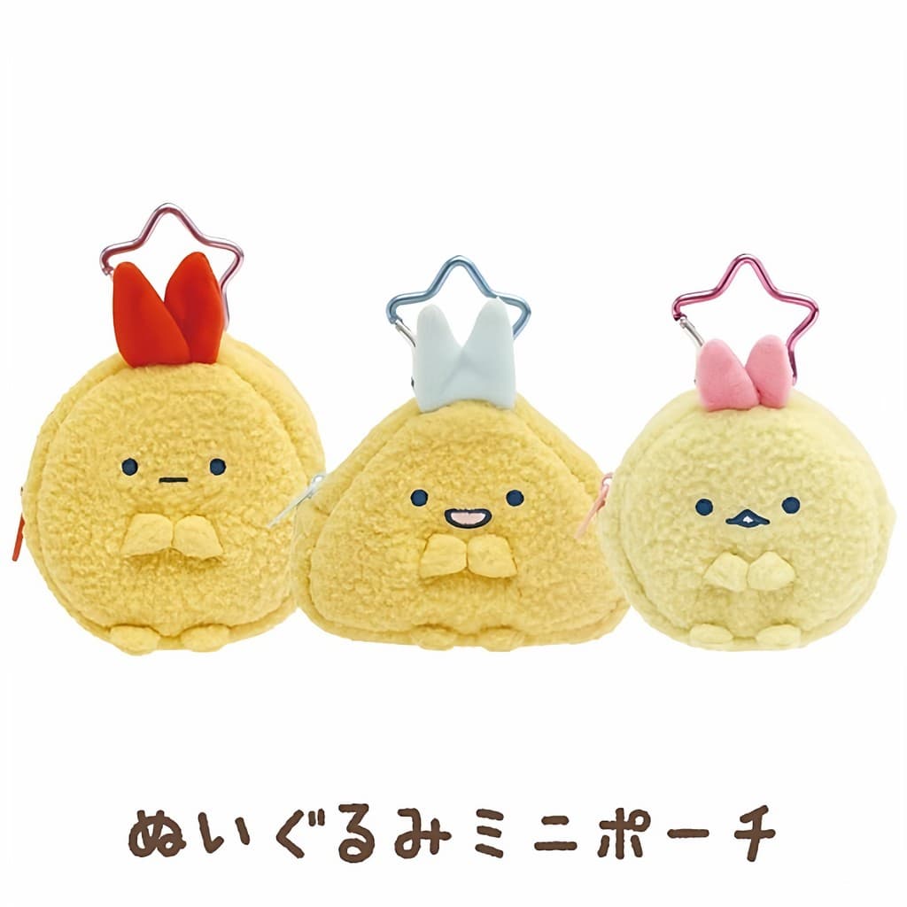 Japonês Sumikkogurashi camarão frito peixe bonito dos desenhos animados bolsa de moedas de pelúcia estrela de cinco pont