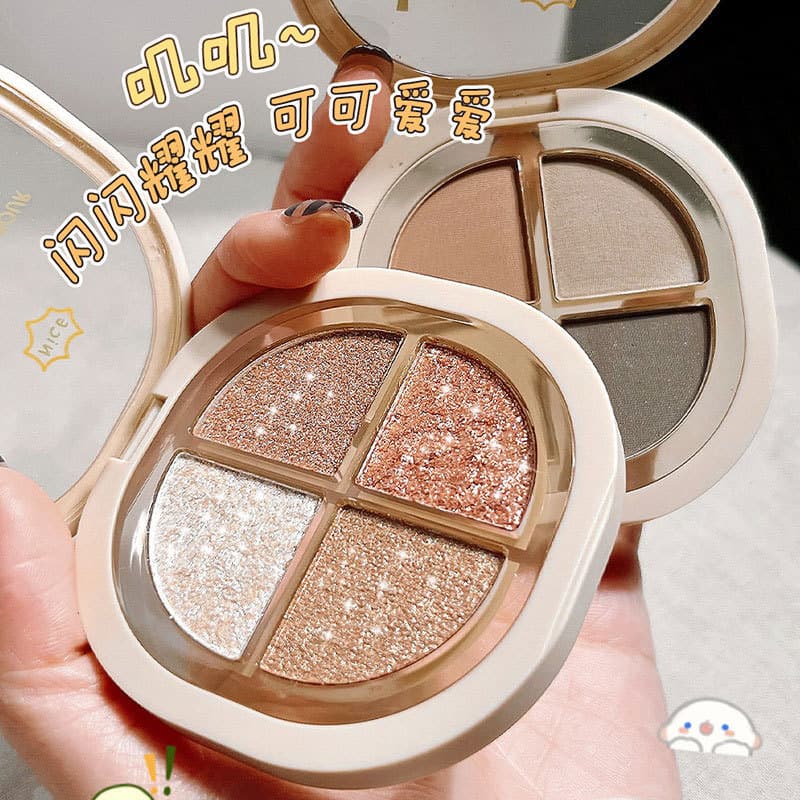 NOVO paleta de sombras de quatro cores pérola brilhante genuíno sem manchas à prova dwaterproof água feminino estudante