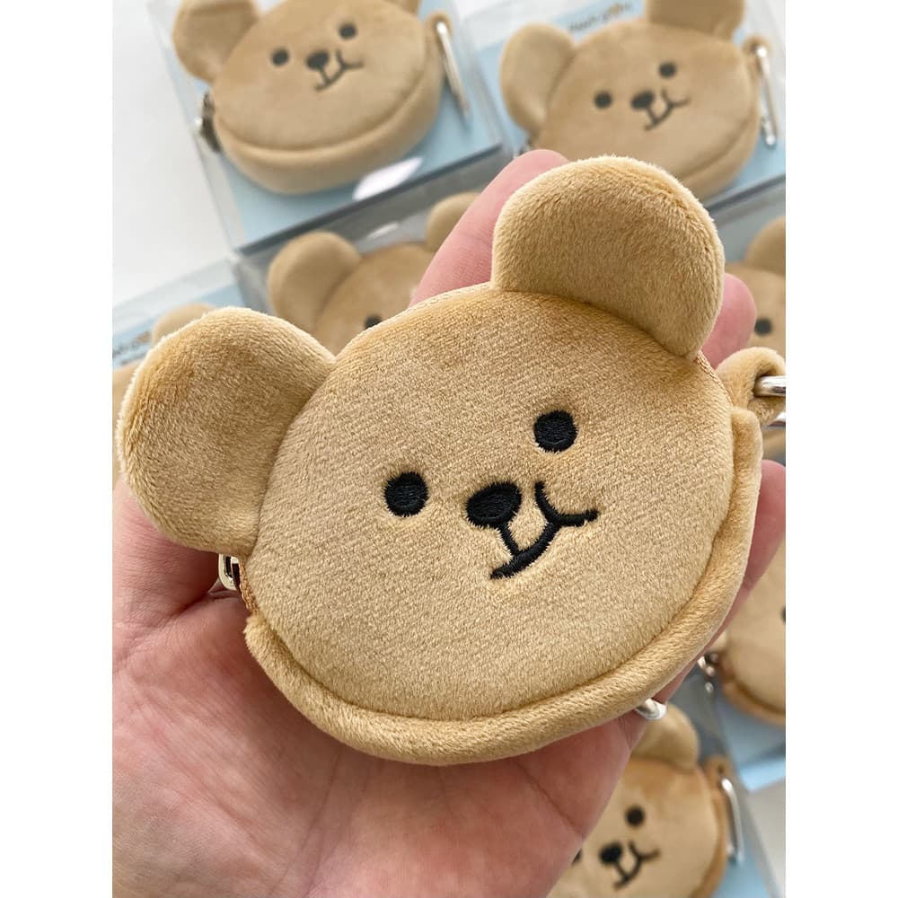 Coreia jellybubble urso ondulado bonito chave moeda bolsa batom caixa de fone de ouvido saco de armazenamento pingente f