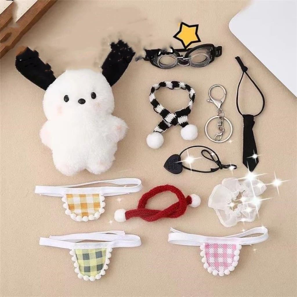 Sanrio Pochacco Blush Em Pó Fofo Pacha Cachorro Conjunto Completo De Curativo Cruzado De Pelúcia Meninas Boneca Criativa