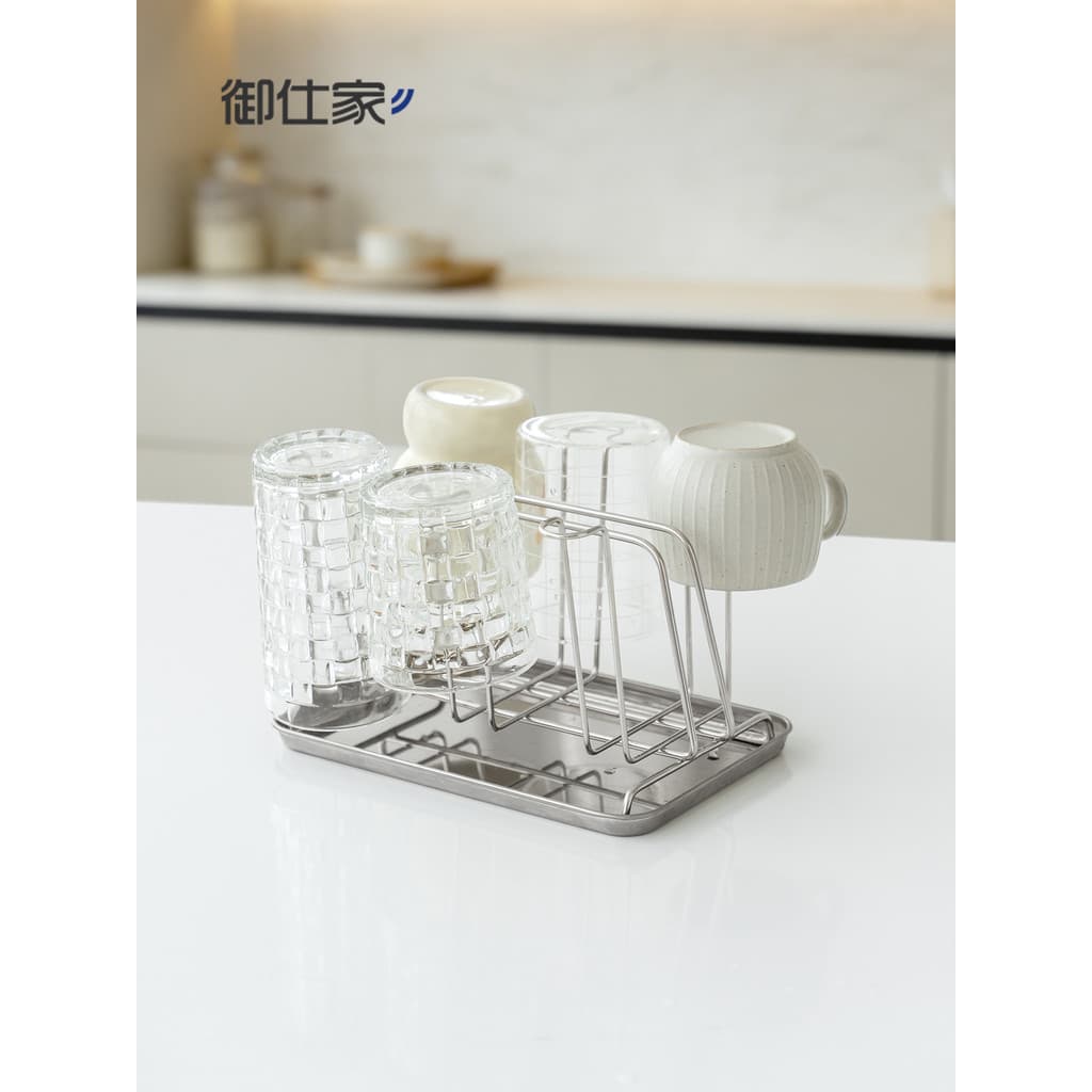 Yushijia suporte de copo de aço inoxidável cozinha Desktop de cabeça para baixo dreno rack marca café copo vidro rack ar