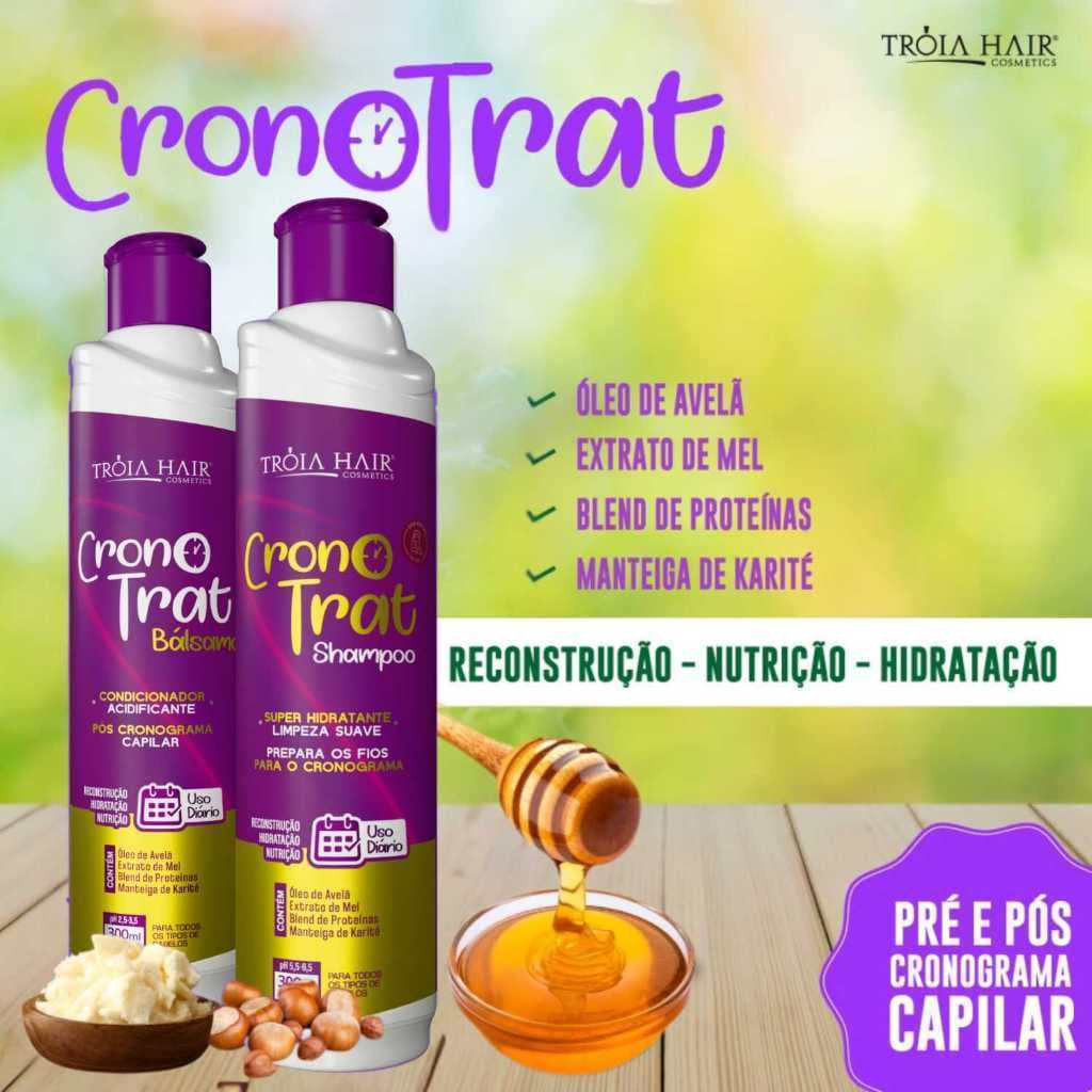 Kit Bálsamo Cronotrat 300ml - Qatar Hair: Nutrição e Maciez Diária para Seus Fios