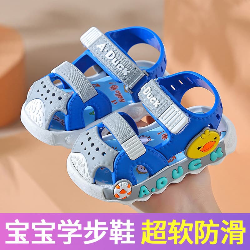 Sandálias de bebê menino verão sapatos da criança 1 a 3 anos de idade sapatos de bebê verão sola macia funcional meninos