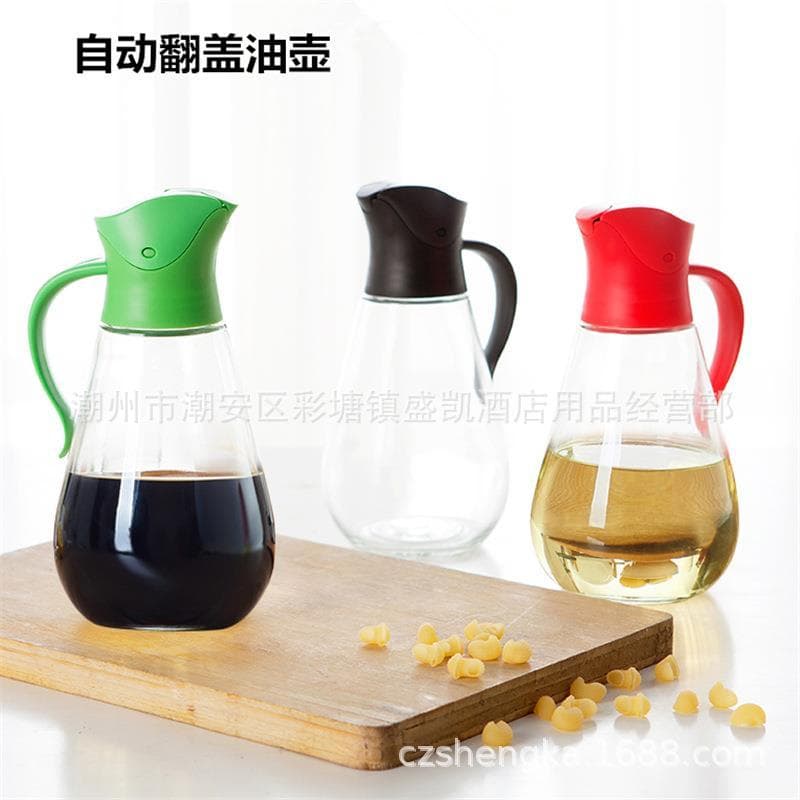 PC acrílico automático Flip suprimentos de cozinha doméstico à prova de vazamento tempero Jar tempero pequeno pote de ól