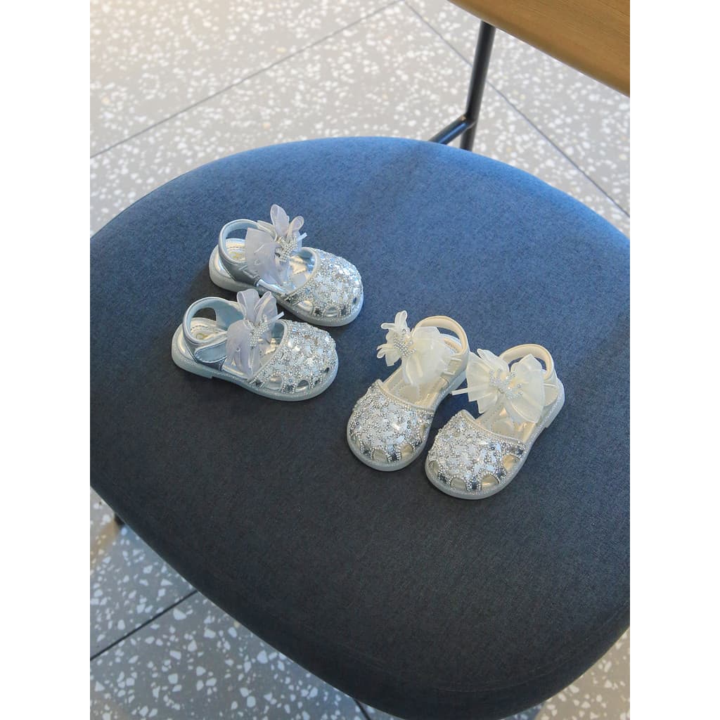 Meninas estilo ocidental sapatos de princesa lantejoulas Elsa cristal sapatos verão novo estilo sandálias do bebê Anti-d