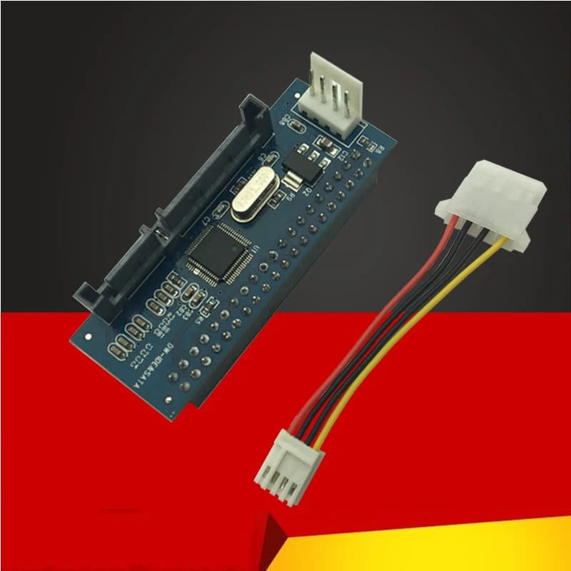Adaptador Conversor de 40 Pinos IDE Fêmea de 3,5" para SATA 7+15 Pinos Macho 22 Pinos com Chipset 20330, Conector de Dis