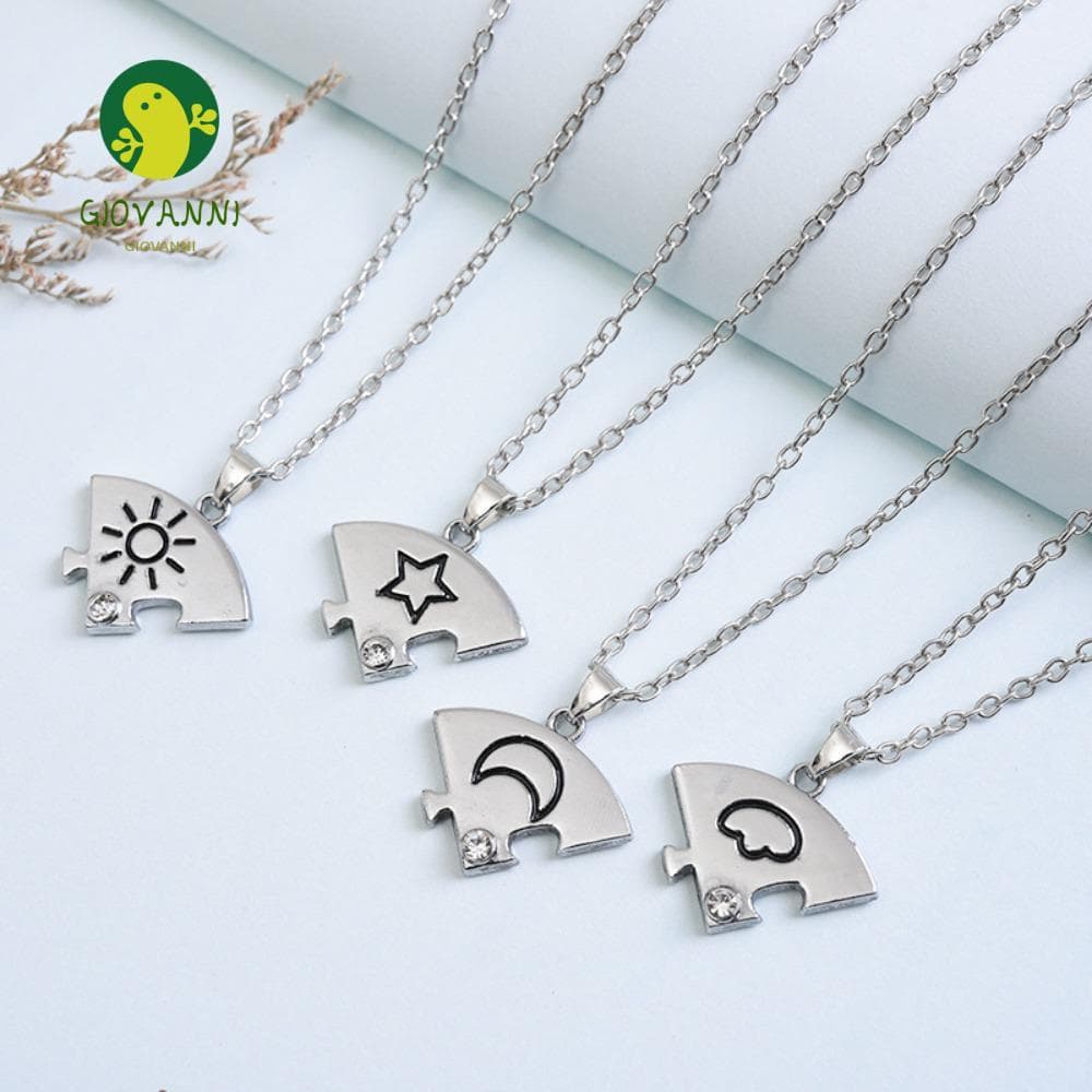 GIOVANNI 4 Unidades/Conjunto Colar Jigsaw BFF , Strass Colorido Melhores Amigos Para Sempre , Emenda