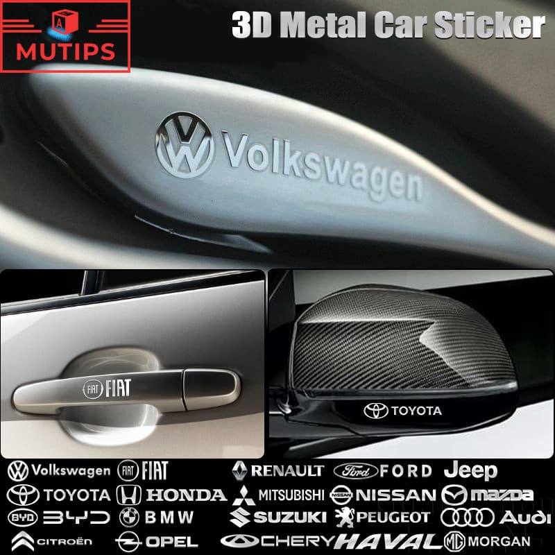 Adesivo De Metal 3D Para Carro , Logotipo Do Emblema Interior , Espelho Retrovisor , Decoração De Janela
