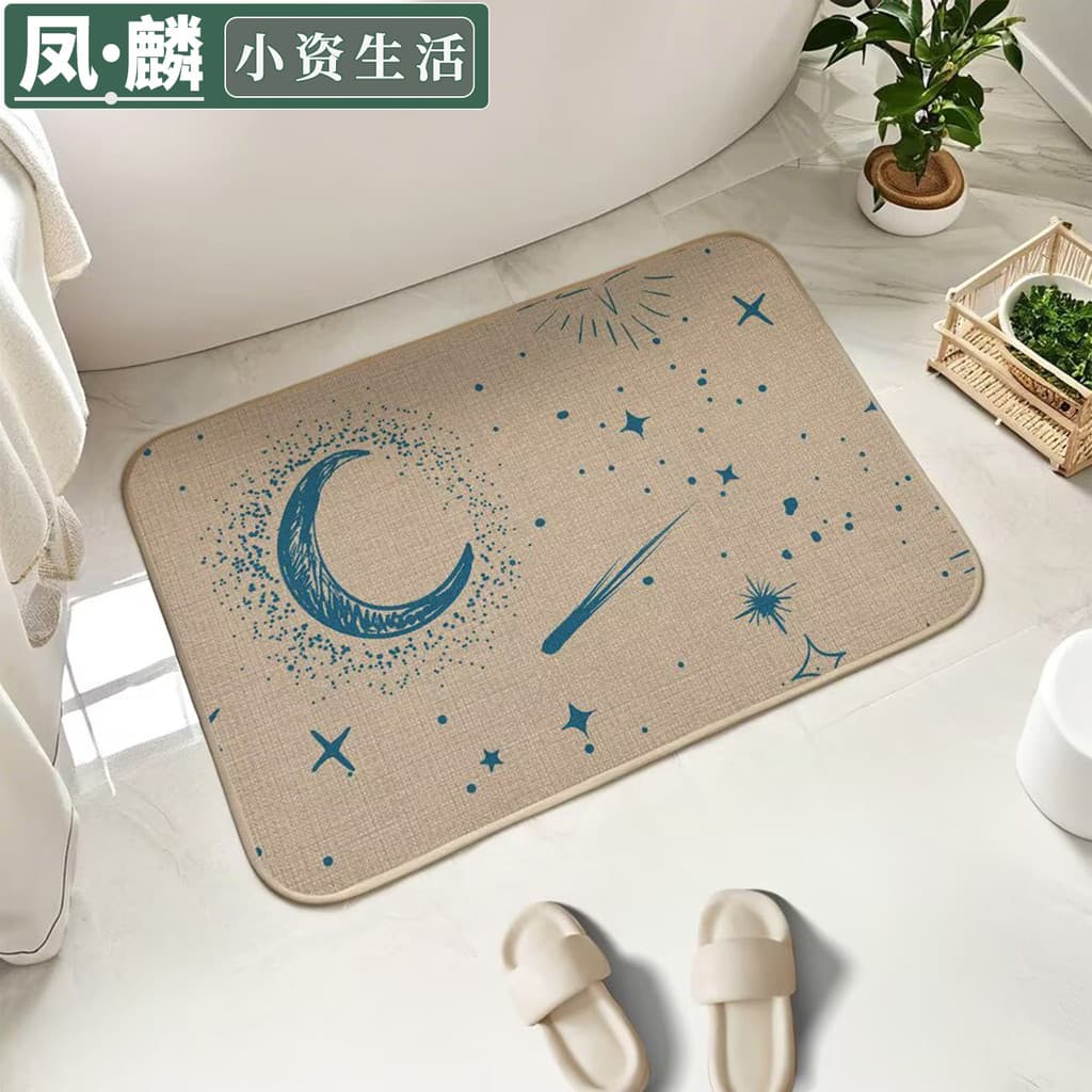 Tapete absorvente para banheiro, antiderrapante, imitação de linho, tecido, porta de vaso sanitário, resistente à sujeir