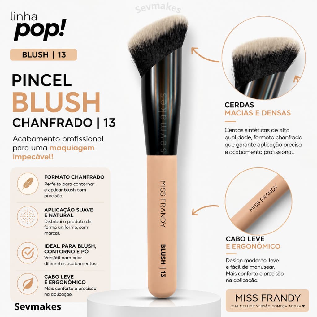 Pincel Chanfrado Para Blush Linha Pop - MISS FRANDY