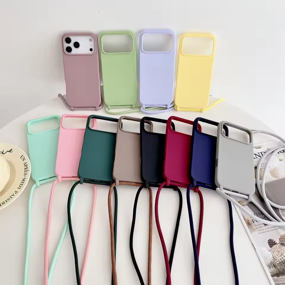 Case Cordão de pescoço Aveludada para iPhone 17 PRO MAX 16 15 14 13 12 11 17 AIR