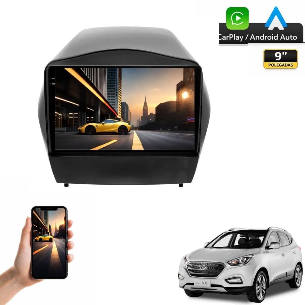 Kit Multimídia 9" Adak Octacore 4+64Gb  Hyundai IX35 18/2021