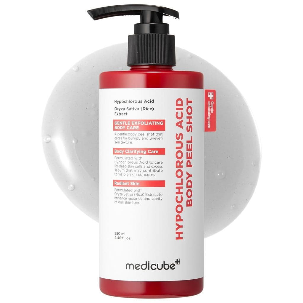medicubeBodyPeelShotcomÁcidoHipocloroso |   Sérum Esfoliante GentleBody para Células Mortas, Áreas Ásperas e Textura Irr