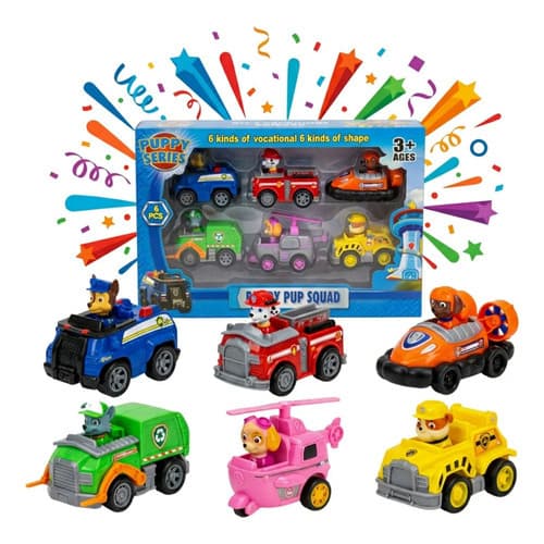 Kit 6 Carrinhos Fricção Patrulha Canina Brinquedo Infantil Kit Patrulha Canina
