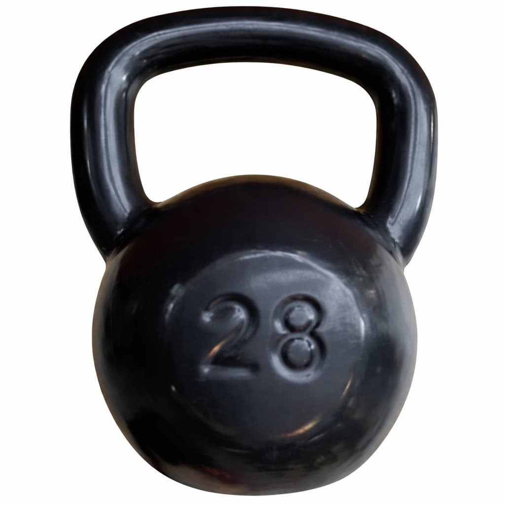 Kettlebell Emborrachado 28kg De Ferro Fundido Para Treino Funcional Peso Academia Cor Preto Fisioterapia Academia Muscul