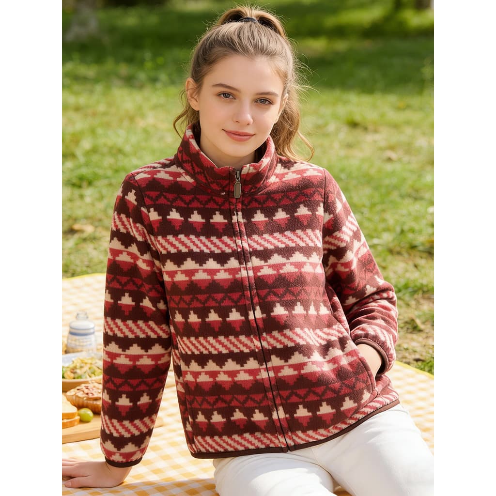 Yiduoduoduo primavera outono novo estilo senhoras jaqueta de lã mais magro olhar All-Match Cardigan viagem ao ar livre c