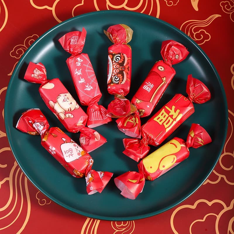 500 Pçs/Lote 9x12.5cm DIY Artesanal Nougat Doces Papéis De Óleo Leite Taffy Wrapper Ano Novo Festa De Natal Embalagem De