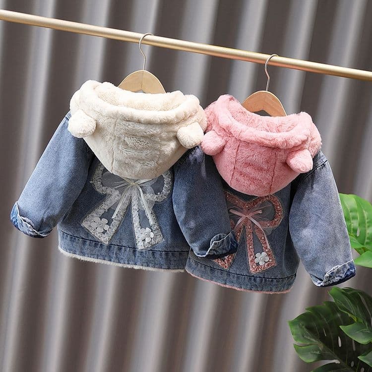 Arco Denim jaqueta 2026 primavera outono novo estilo pequeno médio crianças All-Match jaqueta meninas estilo coreano top