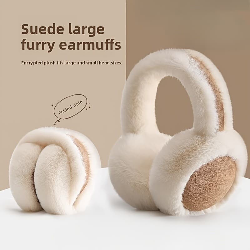 Protetores de Orelha de Pelúcia Macia para Mulheres - Aquecimento de Inverno, Adequados para Atividades ao Ar Livre, Nat