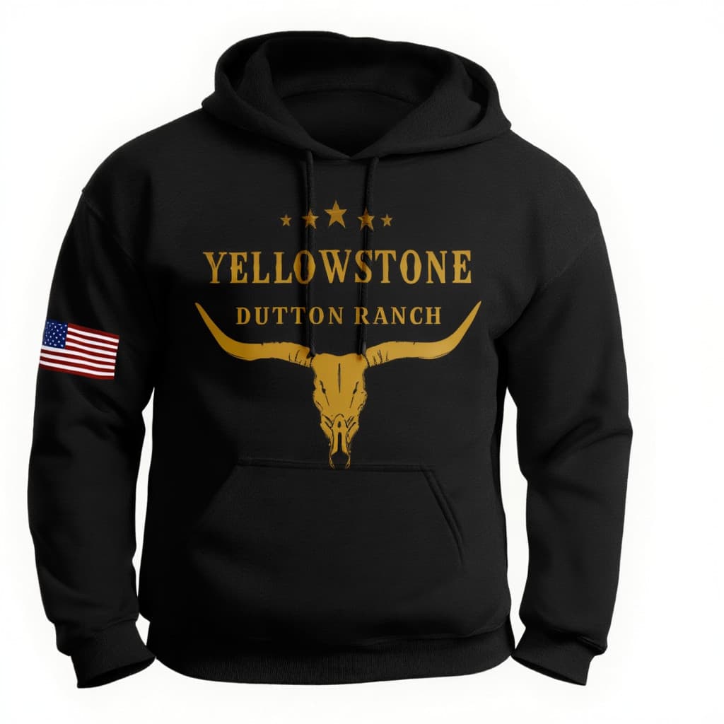 Moletom Canguru Yellowstone Dutton Ranch Country Cowboy Rodeio Western Premium Moda Agro Blusa de Frio
