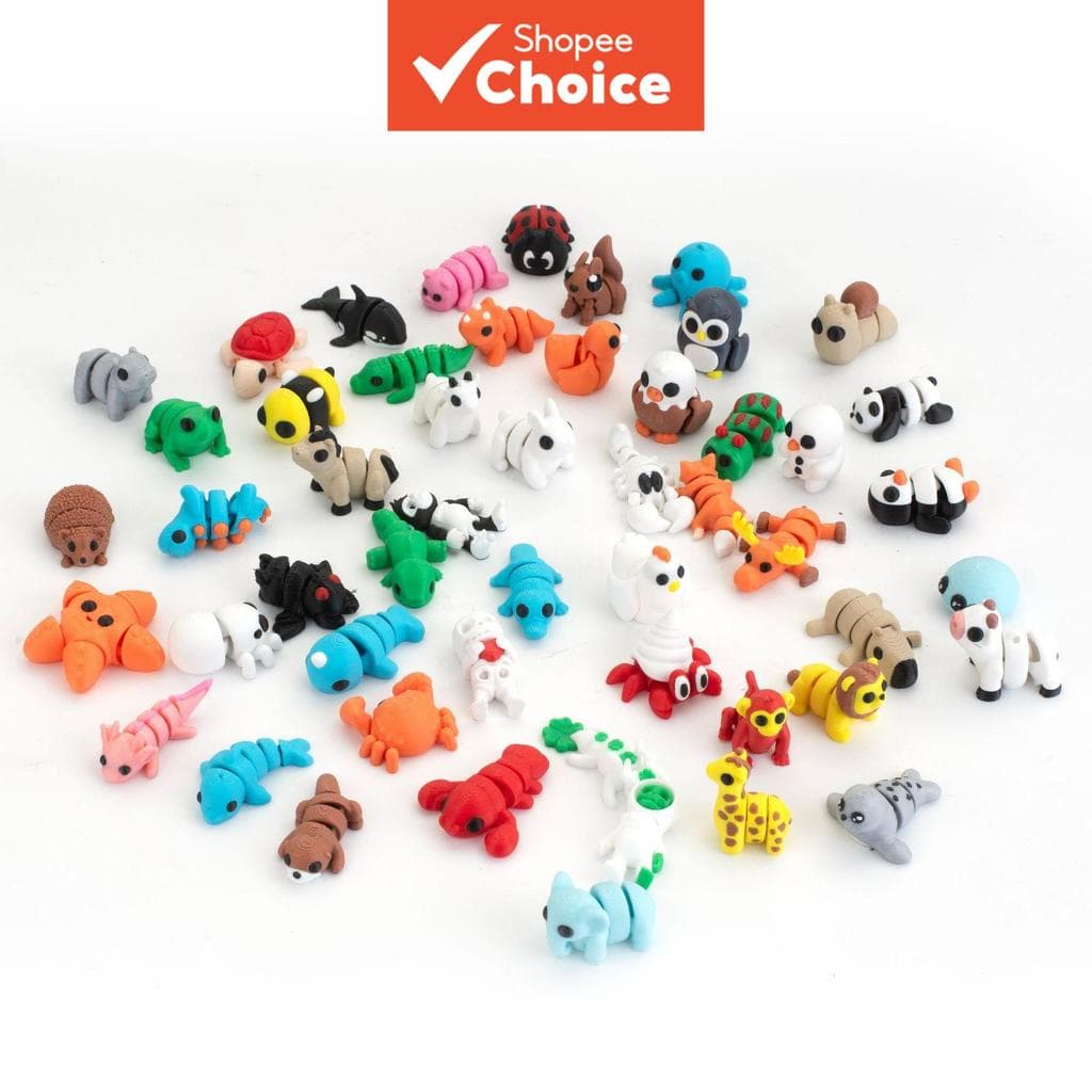 Ornamento de animal de desenho animado articulado impresso em 3D - Novo brinquedo transfronteiriço