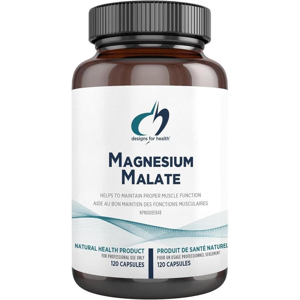 Designs for Health Magnésio Malato - Suplemento de Magnésio Quelatado 360mg (120 Cápsulas) RIAW