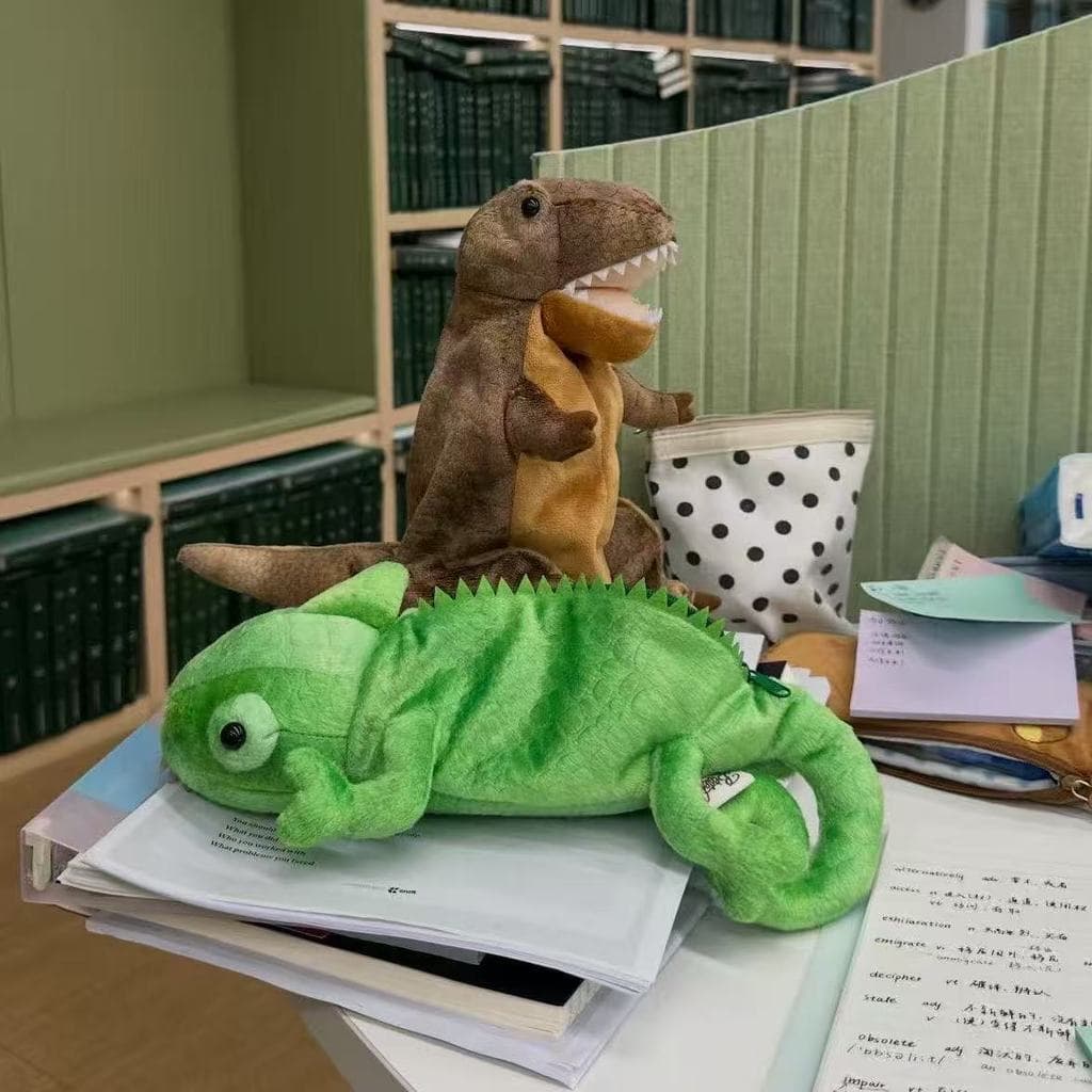 Estojo de Lápis Divertido em Forma de Dinossauro, Bolsa de Armazenamento de Material Escolar Infantil com Tema de Cartoo