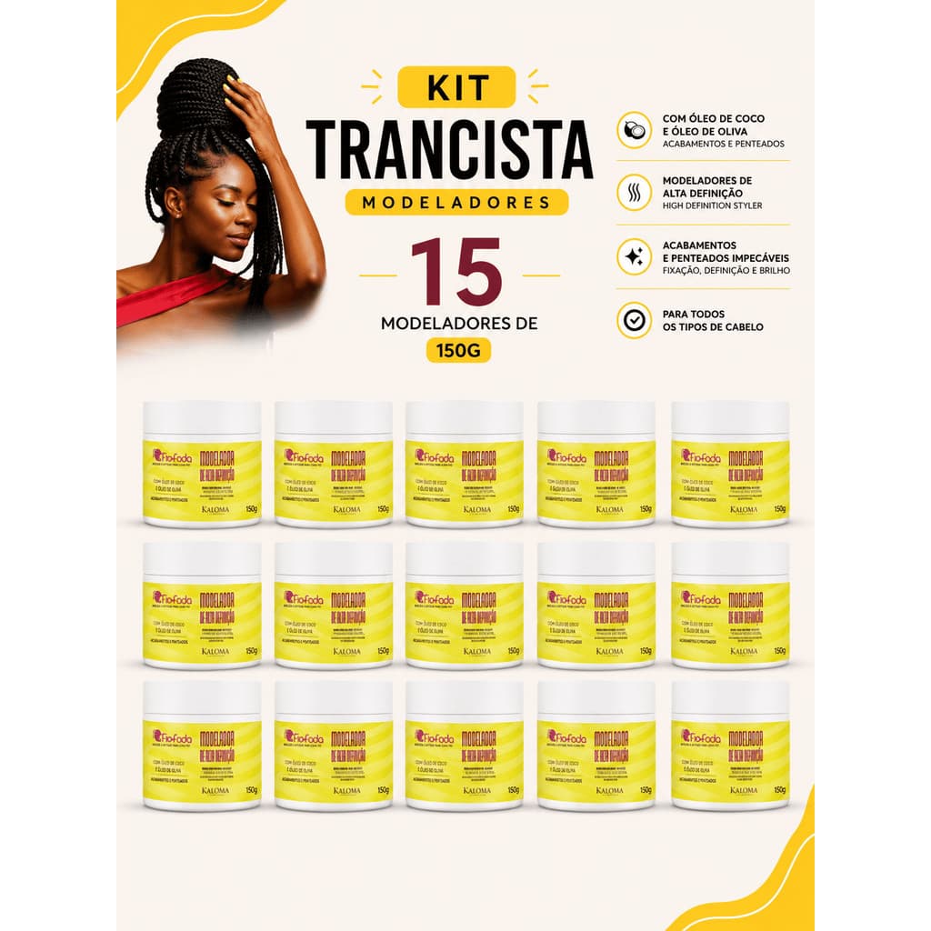 Combo 15 Pastas Modeladoras Fio de Fada 150g Tranças Penteados Fixação Brilho Anti Frizz