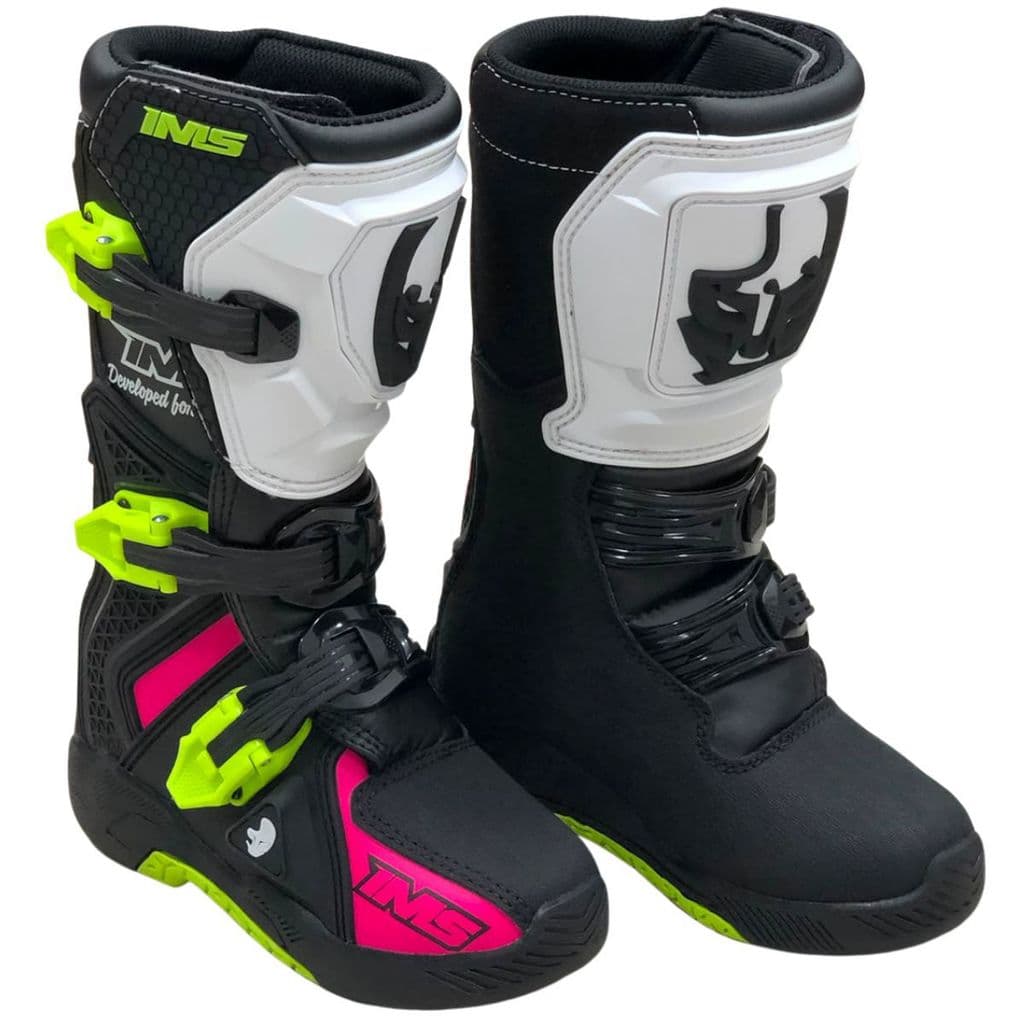 Bota IMS Infantil Robust Kids Enduro/Motocross Preto Branco