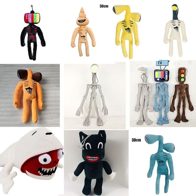 25-55cm Cute Anime SCP Siren Head Plush Toy Bendable Doll Monster Horror TV Traffic Light