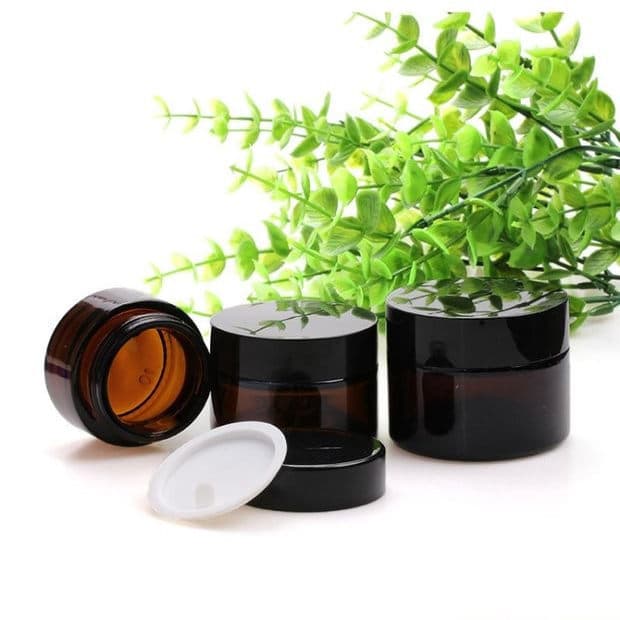 Garrafa de creme de vidro marrom óleo essencial mistura loção embalagem creme garrafa de óleo facial viagem portátil evi