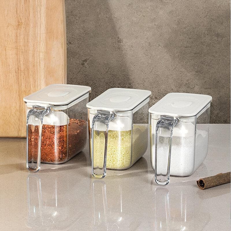 Caixa de tempero de cozinha japonesa saleiro à prova de umidade selado tempero Jar caixa de armazenamento doméstico MSG