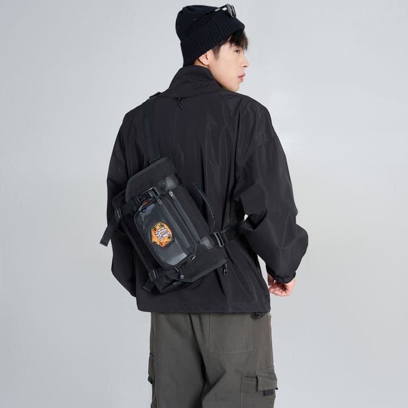 SHIKANGJIE Bolsa mensageiro masculina com função tática, bolsa mensageiro com fivela magnética, mochila de resposta rápi