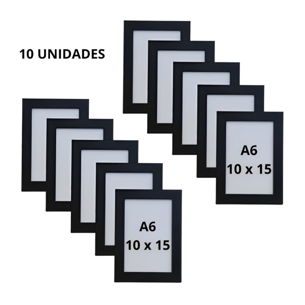 Kit10 Porta-Retratos Molduras 10x15 Acetato Decorar com Fotos da Família e Amigos Decoração de Casa