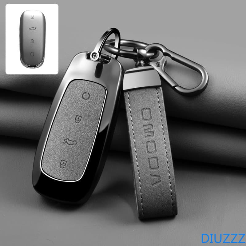 Capa protetora de chave remota de carro em liga de zinco e couro, adequada para Chery Omoda E5 C5 5 SHS PHEV 9 7 conjunt