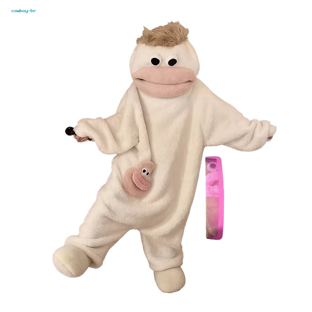 Onesie Pajamas Loose Fit Big Mouth Soft Plush Warm Hooded Unisex Adult Cozy Oversized Jumpsuit with Comb and Shoes – C