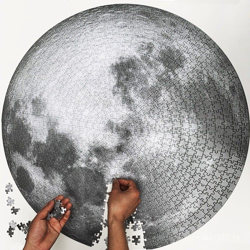 1.000 peças terra lua quebra-cabeça descompressão meninos meninas dos desenhos animados educativos diy brinquedos artesa