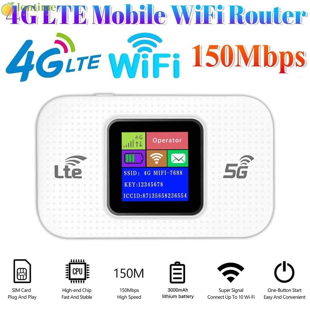 Roteador Hotspot LONTIME 4G LTE , Mini WiFi De Bolso De 3000mAh , Ponto De Acesso Móvel 150 Mbps