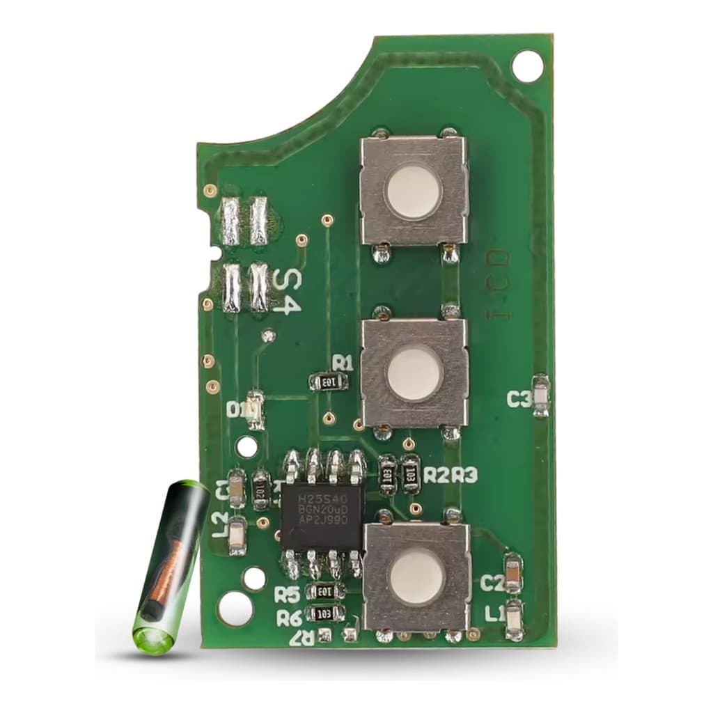 Placa Telecomando VW Gol Voyage Polo Fox 433MHz Com Chip Codificável Alarme