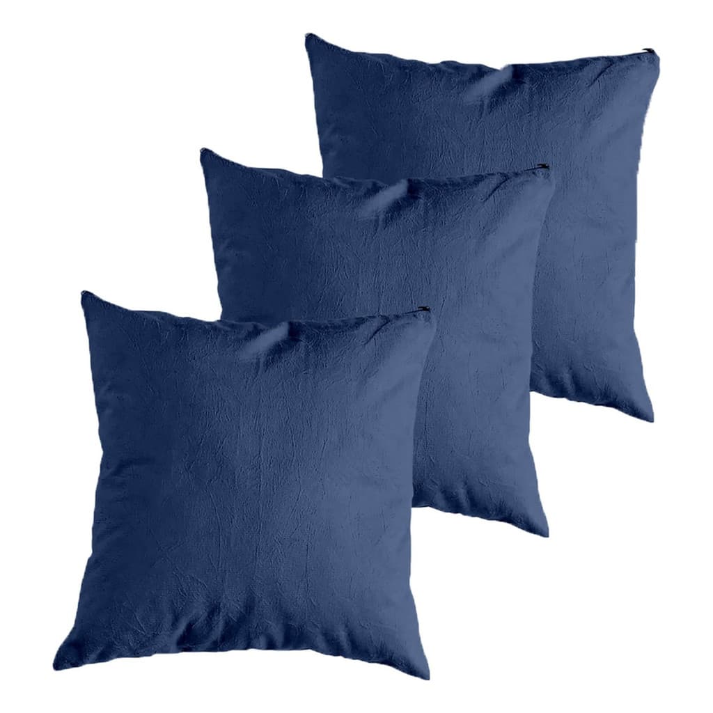 Kit 3 Capas De Almofadas Suede Macia 45x45cm Zíper Invisível