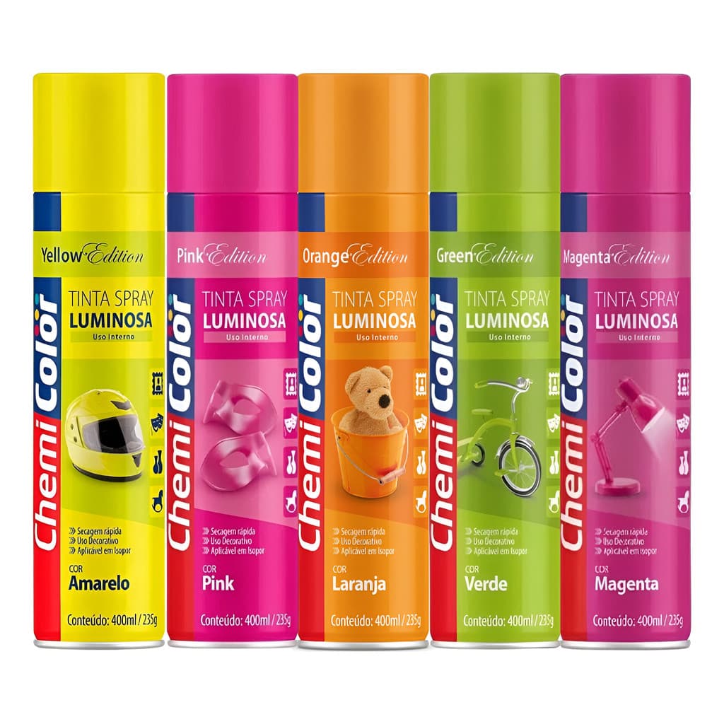 Tinta Spray Fluorescente Luminosa Edition 400ml Chemicolor