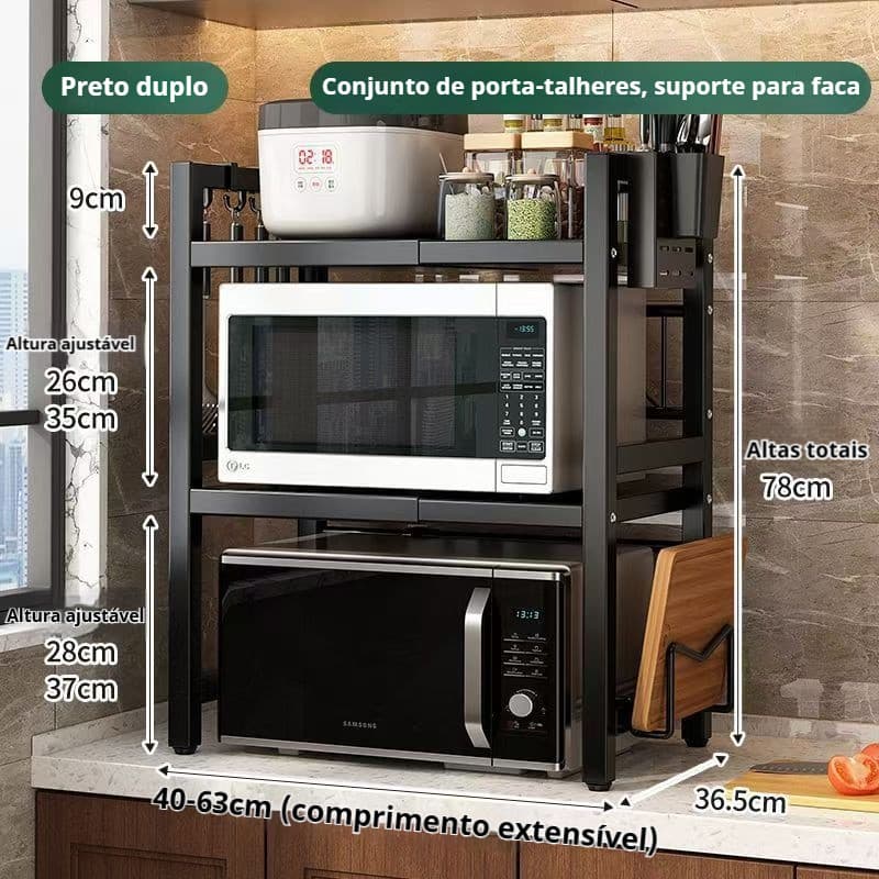 Rack Metálico Multiuso Decoteam Ajustável Para Microondas